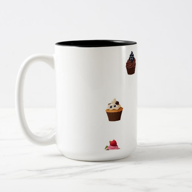 Yummy Sweet Delights Two-Tone Coffee Mug (Left)