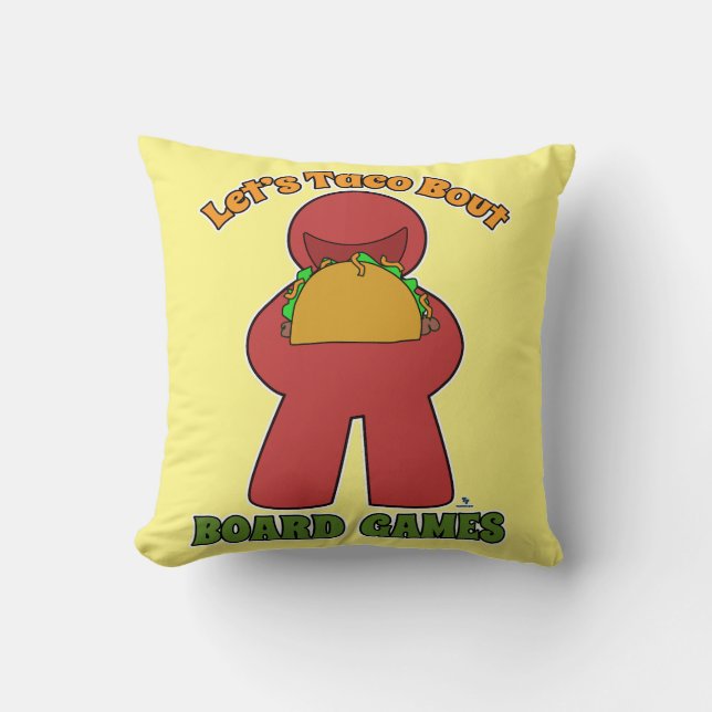 Yummy Taco Bout Board Games Meeple Art Cushion (Front)