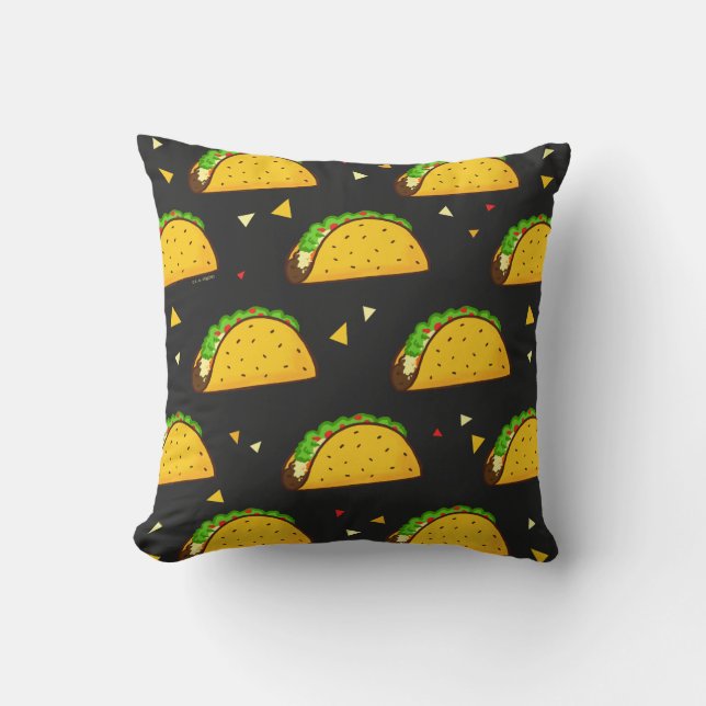 Yummy Taco Pattern Cushion (Front)