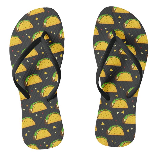 Yummy Taco Pattern Thongs (Footbed)
