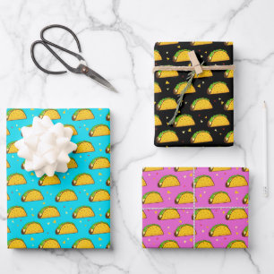 Yummy Taco Pattern Wrapping Paper Sheet