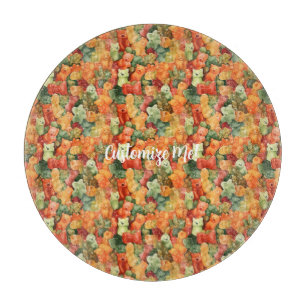 Yummy Watercolor Gummy Bear Pattern Cutting Board