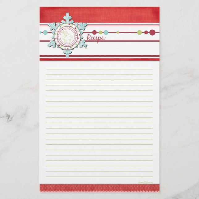 Yummy Winter Delights Recipe Stationery (Front)