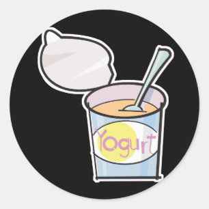 yummy yogurt classic round sticker