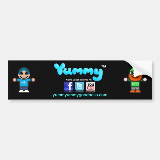 Yummyummygoodness.com bumper sticker "Yummy" tm (Front)