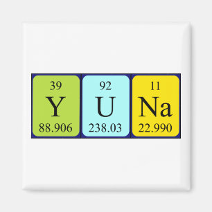 Yuna periodic table name magnet