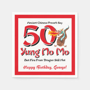 Yung No Mo 50th Birthday Napkin