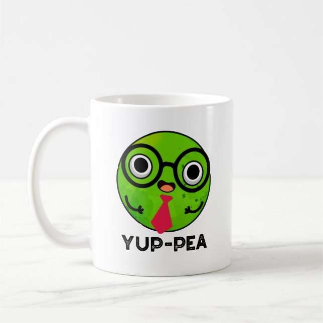 Yup-pea Funny Yuppie Veggie Pea Pun  Coffee Mug (Left)