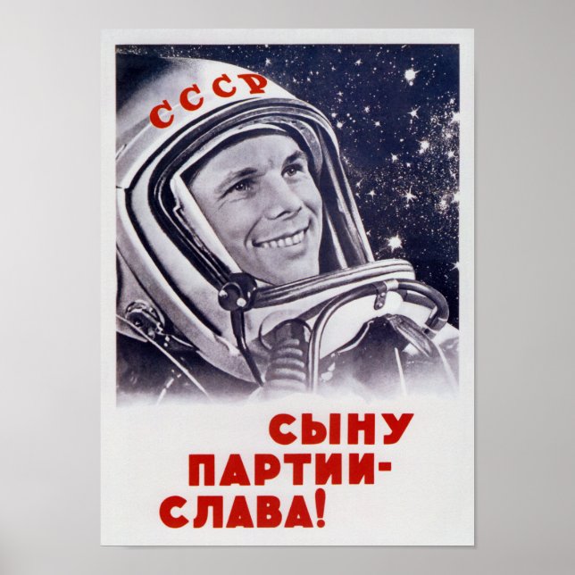Yuri Gagarin - Soviet Space Propaganda Poster (Front)