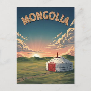 Yurt in Mongolia Travel Postcard