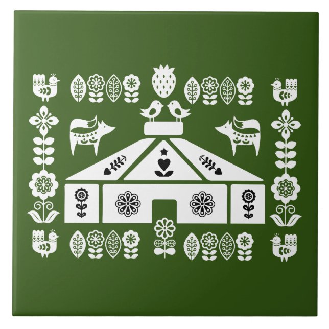 Yurt Living In Nature Ceramic Tile (Front)