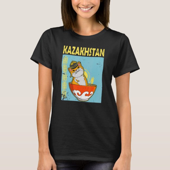 Yurta Republic of Kazakhstan Qazaqstan Kazakh flag T-Shirt (Front)