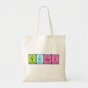 Yusei periodic table name tote bag