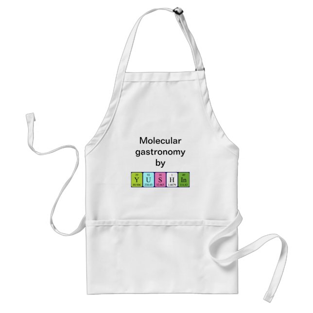 Yushin periodic table name apron (Front)