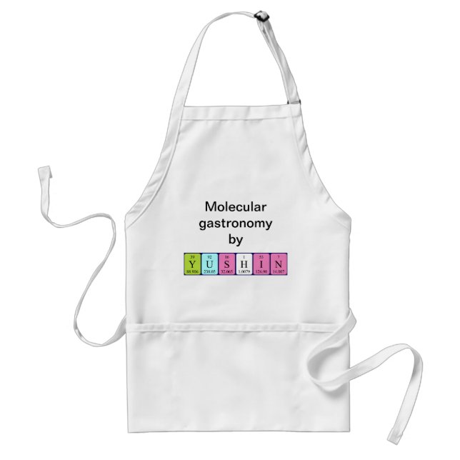 Yushin periodic table name apron (Front)
