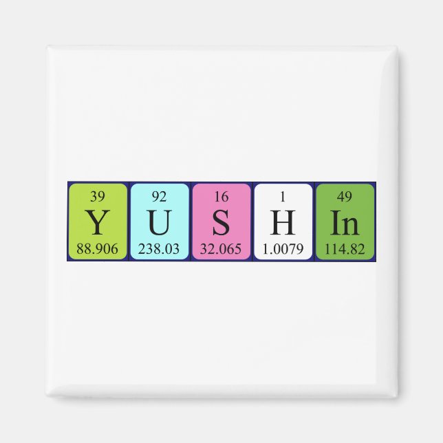 Yushin periodic table name magnet (Front)