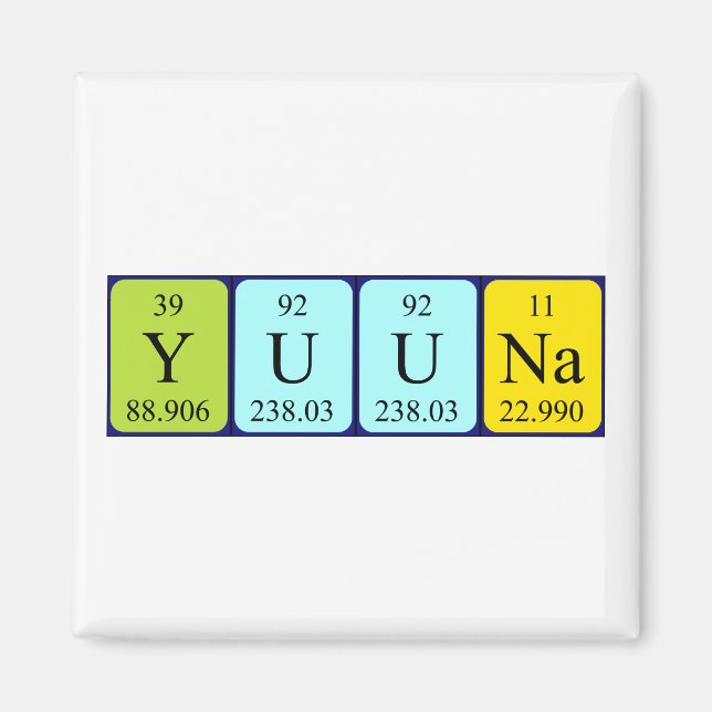 Yuuna periodic table name magnet (Front)