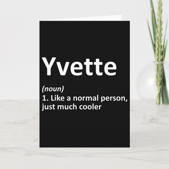 Yvette Definition Personalised Name Funny Birthday Card (Front)