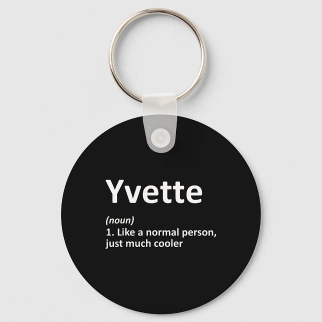 Yvette Definition Personalised Name Funny Birthday Key Ring (Front)