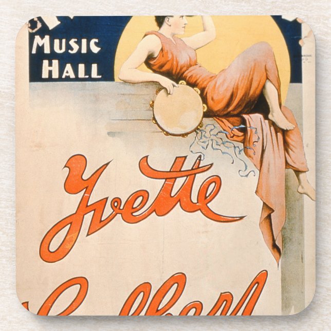 'Yvette Guilbert (c.1869-1944) at Koster and Bial' Coaster (Front)