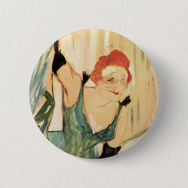 Yvette Guilbert, Henri de Toulouse-Lautrec 6 Cm Round Badge (Front)