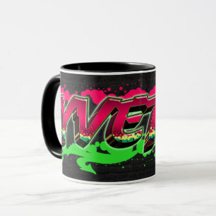 Yvette Vorname Name Graffiti red green Tasse Mug