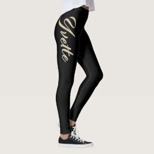 Yvette white hand writing trousers leggings