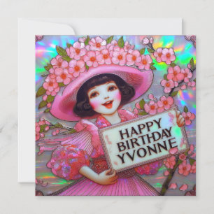 YVONNE ~ Birthday Card ~ Blossom girl ~