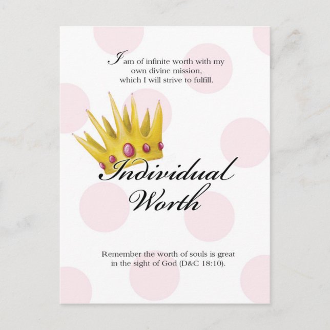 YW Value Card - Individual Worth (Front)