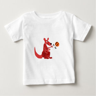 YY- Kangaroo Mother and Baby with Basketball T-Shirt