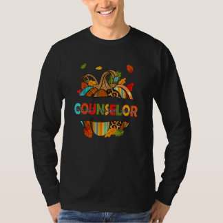 Yyna Leopard Fall Autumn Thanksgiving Counsellor S T-Shirt