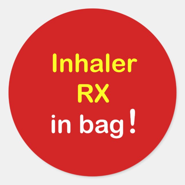 z4 - INHALER in Bag. Classic Round Sticker (Front)