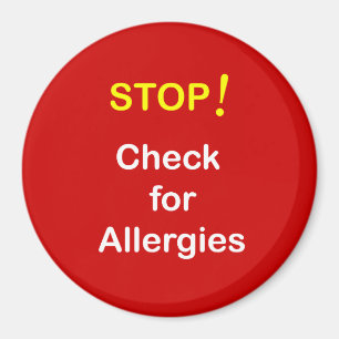 z9 - Magnetic Reminder ~ CHECK ALLERGIES! Magnet