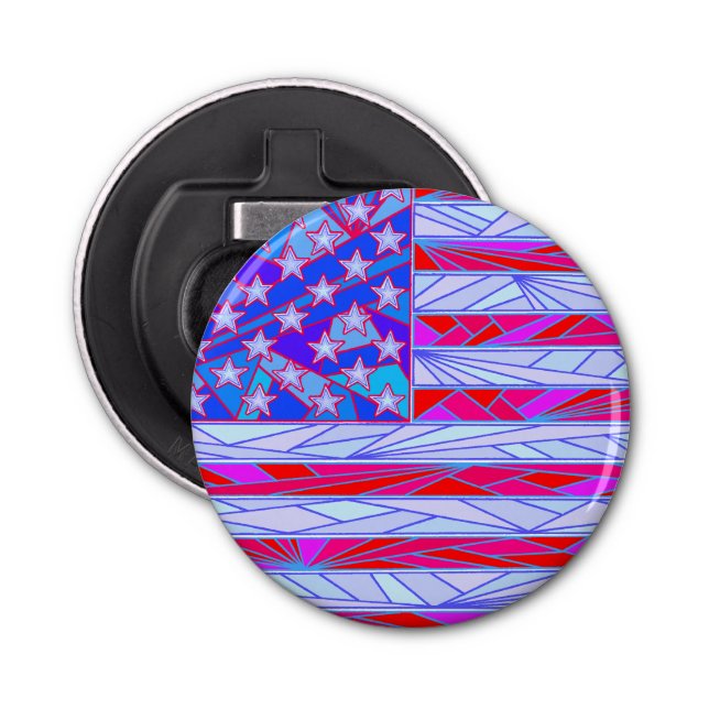 Z American Flag Red White And Blue USA Patriotic Bottle Opener (Front)
