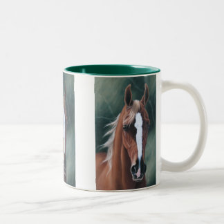 Z Arabian horse portrait Two-Tone Coffee Mug