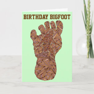 Z Bigfoot Sasquatch Track Funny Birthday Bigfoot Card