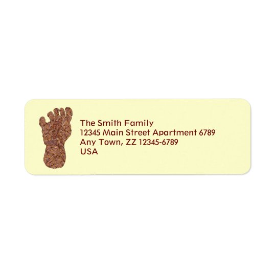 Z Bigfoot Sasquatch Track Geeky Mailing Supplies Return Address Label