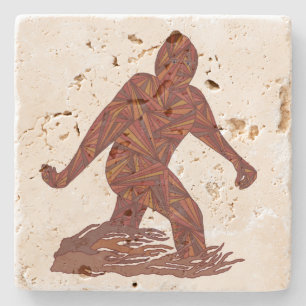 Z Bigfoot Walking Sasquatch For The Big Party Stone Coaster