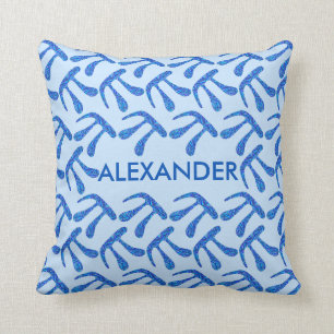 Z Blue Pi Symbol Math Geek Fanciful Pattern Name Cushion