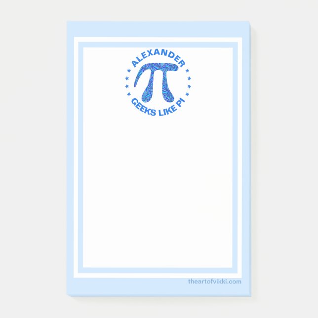 Z Blue Pi Symbol Math Geek Likes Pi Light Blue Post-it Notes (Front)