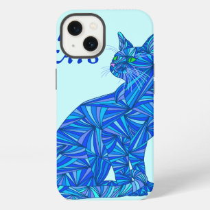 z Blue Sitting Cat ifonx78 Personalise This Cute iPhone Case
