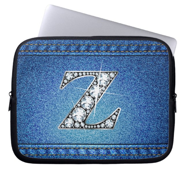 Z "Diamond" Denim Stitching Electronics Bag (Front)