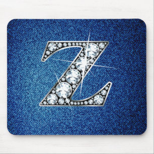 Z Faux-"Diamond Bling" on Denim Mousepad