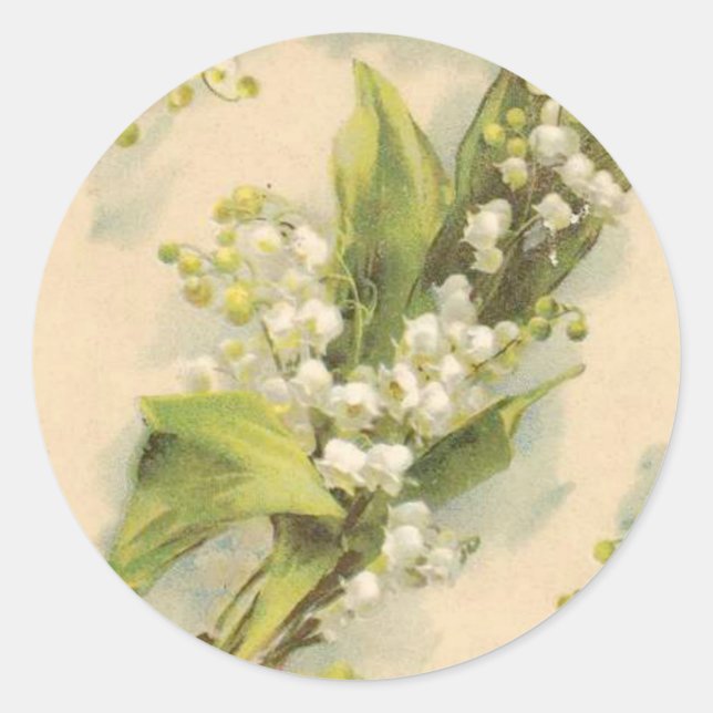 Z Flower Alphabet Lily of the Valley Classic Round Sticker (Front)