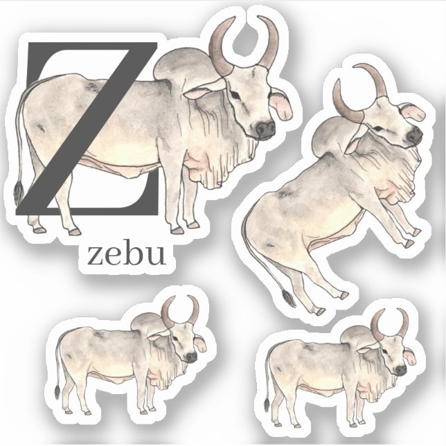 Z for Zebu Stickers (Front)