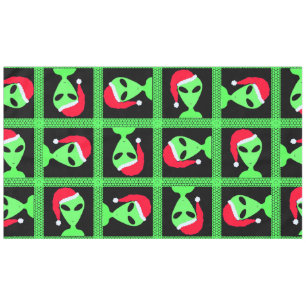 Z Fun Alien Santa Geek Humour Green And Black Fun Tablecloth