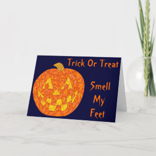 Z Funny Halloween Humour Smell My Feet Rhyme Card