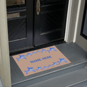 Z Great White Shark Colourful Sea Animal Doormat