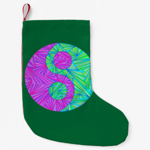 Z Green And Purple Yin And Yang Symbol Zen Small Christmas Stocking