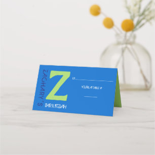 Z INITIAL COLLECTION Bar Mitzvah Seating Escort Place Card